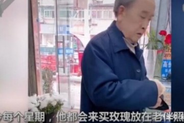 老人每周为亡妻买3支玫瑰