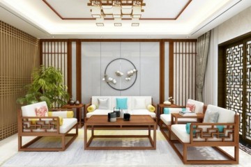 新中式实木沙发组合现代中式布艺沙发中国风客厅别墅酒店禅意家具