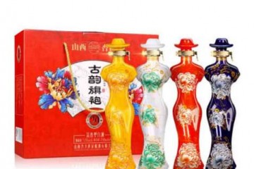 53°汾酒杏花村产地古韵旗袍清香型原浆白酒258mL*4瓶礼盒装